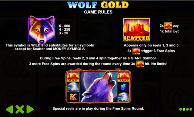 Wolf Gold all-wolf jackpot screen — all 15 reel positions filled with wolf symbols triggering the Mega Jackpot 1,000× win