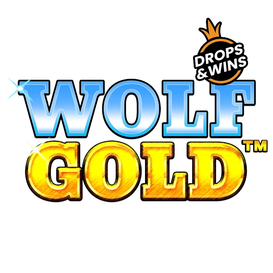 Wolf Gold Drops and Wins logo — official branding badge for the Pragmatic Play Drops & Wins tournament version of Wolf Gold